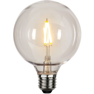 Dekorpære Globe E27 G95 LED 0,6W 90lm 2200K, Klar polykarbonat