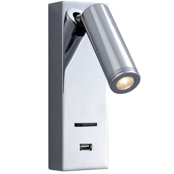 Sarah LED vegglampe for fast montering, USB-utgang