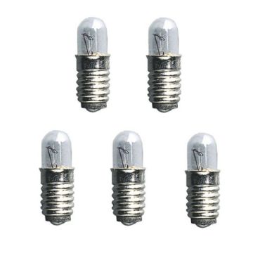Reservepære glødelampe 12V med E5-sokkel, 0,8W, 5-pk