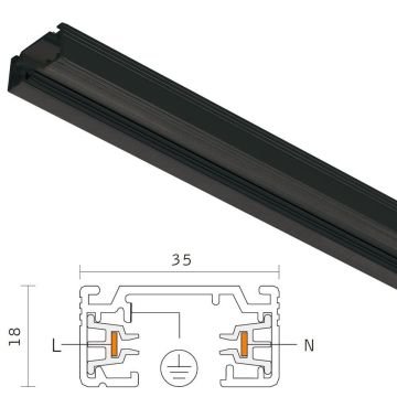Vox strømskinne 230V, Sort