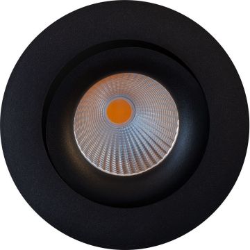 Georgia rund downlight, CRI97, dimbar LED 2700 Kelvin 530lm, 25º tilt, ink driver, IP44, Sort