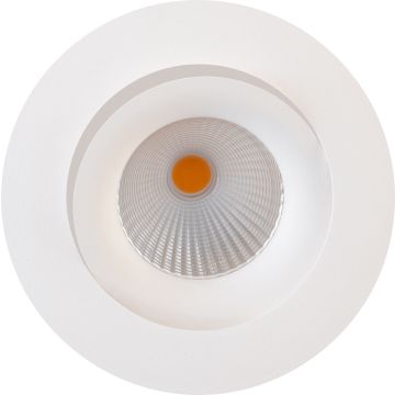 Georgia rund downlight, CRI90, dimbar LED 3000 Kelvin 577lm, 30º tilt, ink driver, Hvit