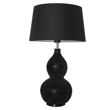 Lofty bordlampe, høyde 55 cm, Matt sort/Sort skjerm