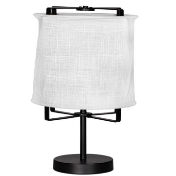 Softy bordlampe, høyde 50 cm, Matt Sort / Hvit skjerm