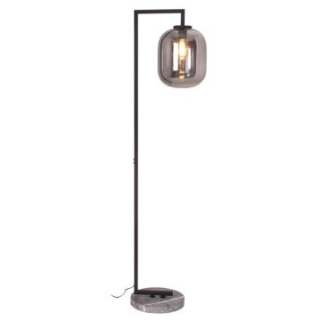 Leola gulvlampe, høyde 150 cm, Sort/Røkfarget