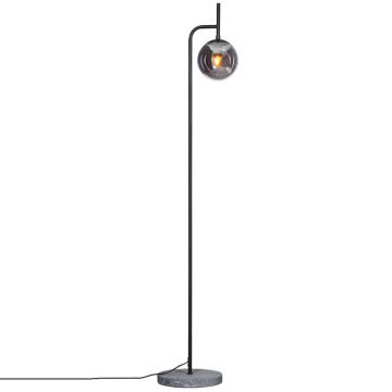 Boyle gulvlampe, høyde 164 cm, Grå / Røykfarget glass