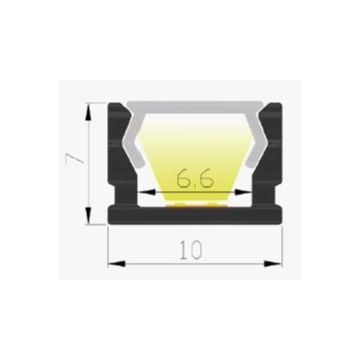 Aluminiumsprofil Lumistar 1007, 2 meter, Hvit / Frostet avdekning
