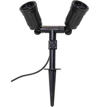 Fixture Spotlight duo for E27, med jordspyd og 5 meter kabel