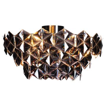 Monarque taklampe, diameter 51 cm, Krom / Sort
