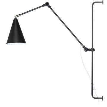 Yukon vegglampe, med langt veggfeste, Matt Sort
