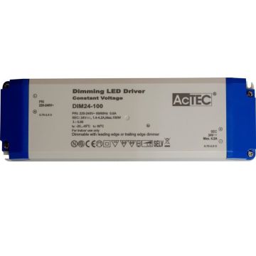 LED transformator 24V DC 100W AcTEC, dimbar
