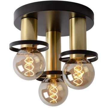 Anaka taklampe, diameter 30 cm, Sort/Messingfarget