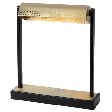 Laut skrivebordslampe, høyde 33 cm, Sort/Satin messing