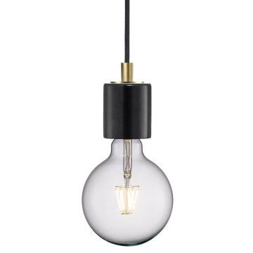 Siv sokkelpendel, marmor, 3 meter ledning, Sort marmor - LAGERSALG