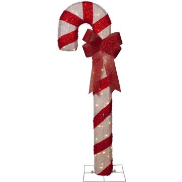 Candycane dekorasjon, LED (x76), varmhvitt lys 3200K, høyde 150 cm