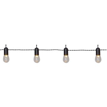 Liten Hooky festlenke, LED (x16), sort, IP44, klar kuppel, varmhvitt lys 2200K, 450 cm
