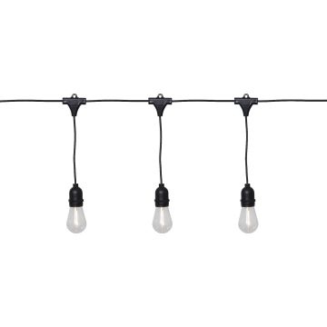 Festslynge LED (x10) varmhvite lys 2700K, lengde 360 cm, klar/sort