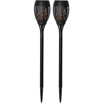 Flame solcelle fakkel 2-pk, Bevegelig flamme, Sort
