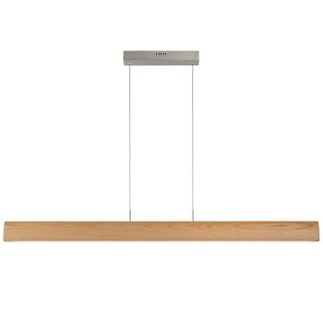 Sytze pendelskinne med dimmer, bredde 125 cm, 32W LED 3000K 2560lm, Lyst tre