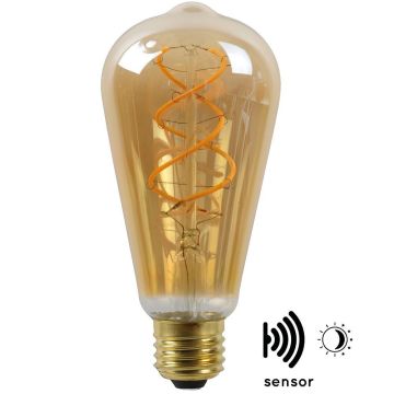 Lanterne E27 ST64 LED 4W 230lm 2200K Rav, Med lyssensor