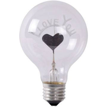 LED Lyspære - I Love You, G80 3W, 1700 Kelvin (begrenset antall)