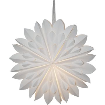Clipp papirstjerne, diameter 60 cm, uten oppheng, hvit