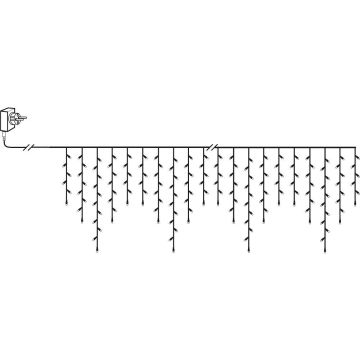 Serie LED (x960) istapp, 23,9x0,55m, Crispy Ice 3000K, Sort kabel