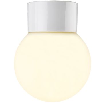 Classic Glob 150 taklampe, E27 IP54, Matt opalhvitt glass