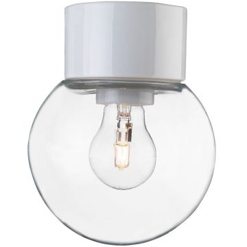 Classic Glob 150 taklampe, E27 IP54, Klart glass