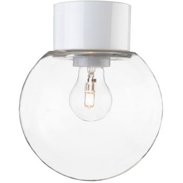 Classic Glob 180 taklampe, E27 IP54, Klart glass