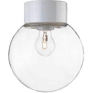 Classic Glob 200 taklampe, E27 IP54, Klart glass