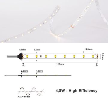 LED Strip 24V IP20 2700K 4,8W/m, 5 meter pakke
