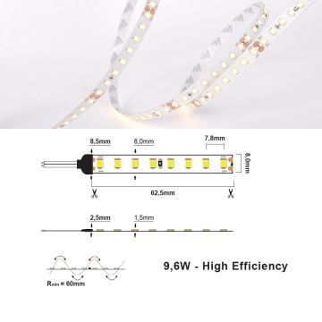 LED Strip 24V IP20 2700K 9,6W/m, 5 meter pakke