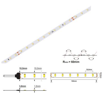 LED strip CC IP20 7,2W/m (24V) - 4000K(10m) CRI>90