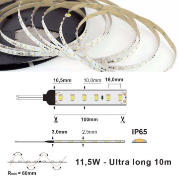 LED Strip 24V IP65 4600K 11,5W/m CC CRI>90, 10 meter pakke