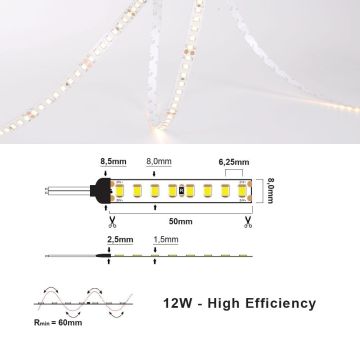 LED strip 24V IP20 12W/m - 2700K (2m)