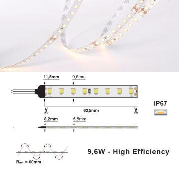 LED strip 9,6W/m 24V IP67 - 3000K (2m)