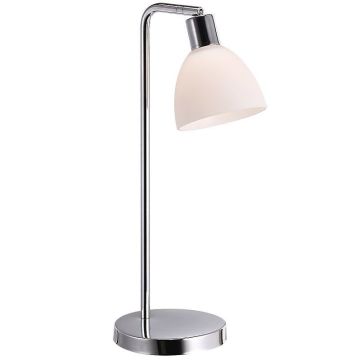 Ray bordlampe, høyde 46 cm, Krom / Opalt glass
