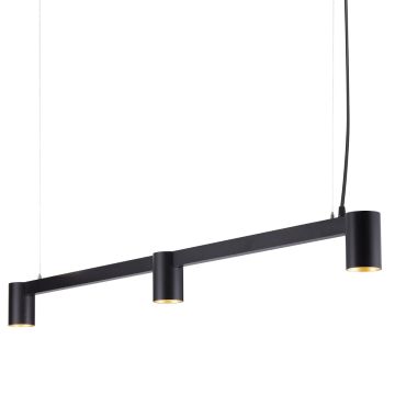 Oz K3 pendelskinne, 90 cm, Sort (RAL9005) / Gull mansjett