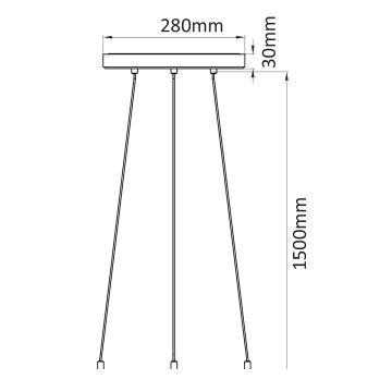 Cordoba baldakin med wire og 150 cm ledning, for Triac, Hvit