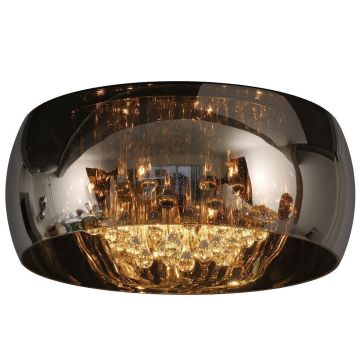 Pearl taklampe, diameter 50 cm, Røykfarget glass