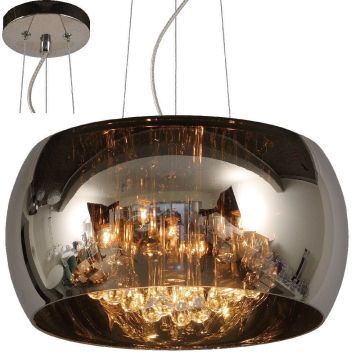 Pearl takpendel, diameter 40 cm, Røykfarget glass
