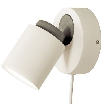 Rollo vegglampe, Hvit / Sort