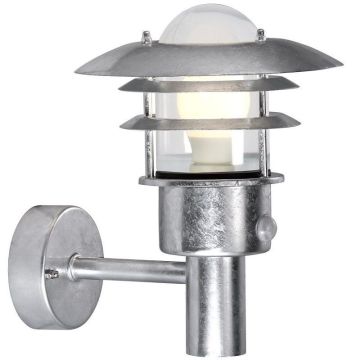 Lønstrup 22 vegglampe med bevegelsessensor, Galvanisert