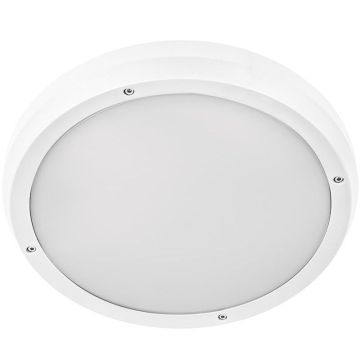 Luno taklampe/vegglampe, 13W LED 3000K 1000lm, med lyssensor, Hvit