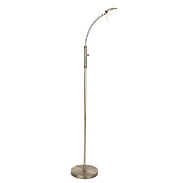 Vegas gulvlampe 7W LED 3000K 560lm, dimbar, høyde 140 cm, Antikk messing