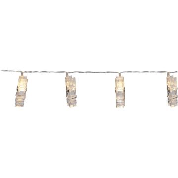 Clippy slynge med klyper, lengde 135 cm, LED (x10) for batteri, med timer