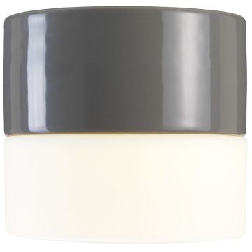 Aton Giza tak-/vegglampe IP44, diameter 11 cm, dimbar LED 3000K, Matt opalhvitt glass