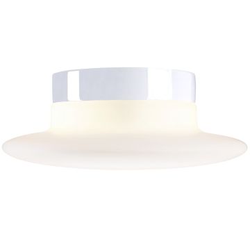 Aton Cairo taklampe med bevegelsessensor E27 IP44, diameter 34 cm, Matt opalhvitt glass / Hvit