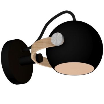 D.C vegglampe, diameter 12 cm, Sort - LAGERSALG